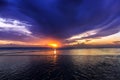 Dramatic Sunset in Kuta beach, Bali, Indonesia Royalty Free Stock Photo