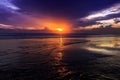 Dramatic Sunset in Kuta beach, Bali, Indonesia Royalty Free Stock Photo