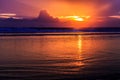 Dramatic Sunset in Kuta beach, Bali, Indonesia Royalty Free Stock Photo