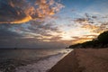 Dramatic sunset on Laiya beach, San Juan, Batangas Province, Luzon island, Philippines Royalty Free Stock Photo