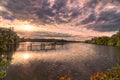 Dramatic sunset lake landscape Royalty Free Stock Photo