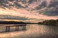 Dramatic sunset lake landscape Royalty Free Stock Photo