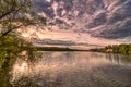 Dramatic sunset lake landscape Royalty Free Stock Photo