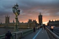 A dramatic sunset in London, United Kingdom Royalty Free Stock Photo