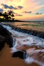 Kauai Hawaii Sunset at the Beach Royalty Free Stock Photo