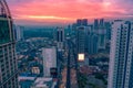 Dramatic sunset of Manila city in capital Philippines. Royalty Free Stock Photo