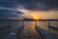 Dramatic Sunset at Marina del Rey Royalty Free Stock Photo