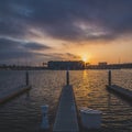 Dramatic Sunset at Marina del Rey Royalty Free Stock Photo