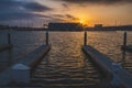 Dramatic Sunset at Marina del Rey Royalty Free Stock Photo