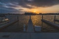 Dramatic Sunset at Marina del Rey Royalty Free Stock Photo