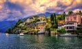 Dramatic sunset over Ascona, Switzerland Royalty Free Stock Photo