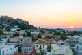 Dramatic sunset over Athens Royalty Free Stock Photo