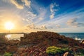 Dramatic sunset over beach Royalty Free Stock Photo