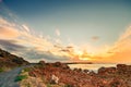 Dramatic sunset over beach Royalty Free Stock Photo