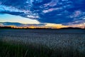 Dramatic sunset over fields near Kumla Sweden Royalty Free Stock Photo