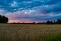 Dramatic sunset over fields near Kumla Sweden Royalty Free Stock Photo