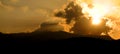 Dramatic sunset over the hills Royalty Free Stock Photo