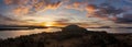 Dramatic Sunset Over Lummi Island, Washington.