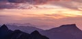 dramatic sunset over mountain range in the swiss alps Royalty Free Stock Photo