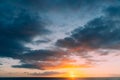 Dramatic sunset over ocean Royalty Free Stock Photo