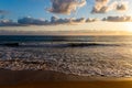 Dramatic sunset over ocean. Sky with clouds Royalty Free Stock Photo