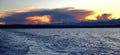 Dramatic Clouds over Olympic Mountains at Sunset Royalty Free Stock Photo