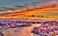 Dramatic sunset over Porto HDR Royalty Free Stock Photo