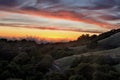 Dramatic Sunset over Santa Cruz Mountains via Russian Ridge Preserve