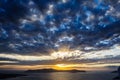 Dramatic sunset over Santorini caldera sea Royalty Free Stock Photo