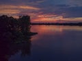Dramatic sunset over Thousand Island river in Laval Royalty Free Stock Photo