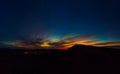 Dramatic sunset over volcan Calderon Hondo volcano and Lajares Royalty Free Stock Photo