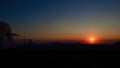 Dramatic Sunset Over Volcanic Caldera, Santorini Royalty Free Stock Photo