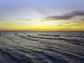 Dramatic sunset over the water on Cuban beach Royalty Free Stock Photo