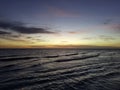 Dramatic sunset over the water on Cuban beach Royalty Free Stock Photo