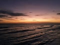 Dramatic sunset over the water on Cuban beach Royalty Free Stock Photo