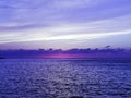 Dramatic sunset over the water on Cuban beach Royalty Free Stock Photo