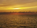 Dramatic sunset over the water on Cuban beach Royalty Free Stock Photo