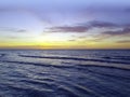 Dramatic sunset over the water on Cuban beach Royalty Free Stock Photo