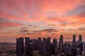 Dramatic sunset and purple clouds over Singapore