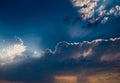 Dramatic sunset and rain clouds Royalty Free Stock Photo