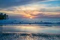 Dramatic sunset at San Clemente Beach, California