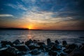 Dramatic sunset on the sea Royalty Free Stock Photo