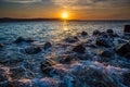 Dramatic sunset on the sea Royalty Free Stock Photo
