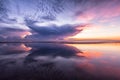 Dramatic sunset sea with reflection Royalty Free Stock Photo