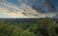 Dramatic Sunset Skies Over Suburban Vista Royalty Free Stock Photo