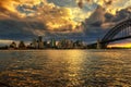 Dramatic sunset sky above Sydney Royalty Free Stock Photo