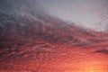Dramatic sunset sky with amazing red clouds. Abstract nature background Royalty Free Stock Photo