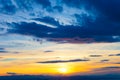 Dramatic sunset sky with clouds