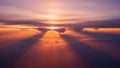 Dramatic Sunset Sky with Clouds and Sun Rays Over the Ocean Royalty Free Stock Photo