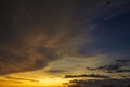 A Symphony of Colors: Captivating Sunset Sky with Dramatic Dark Clouds and Golden Light Royalty Free Stock Photo